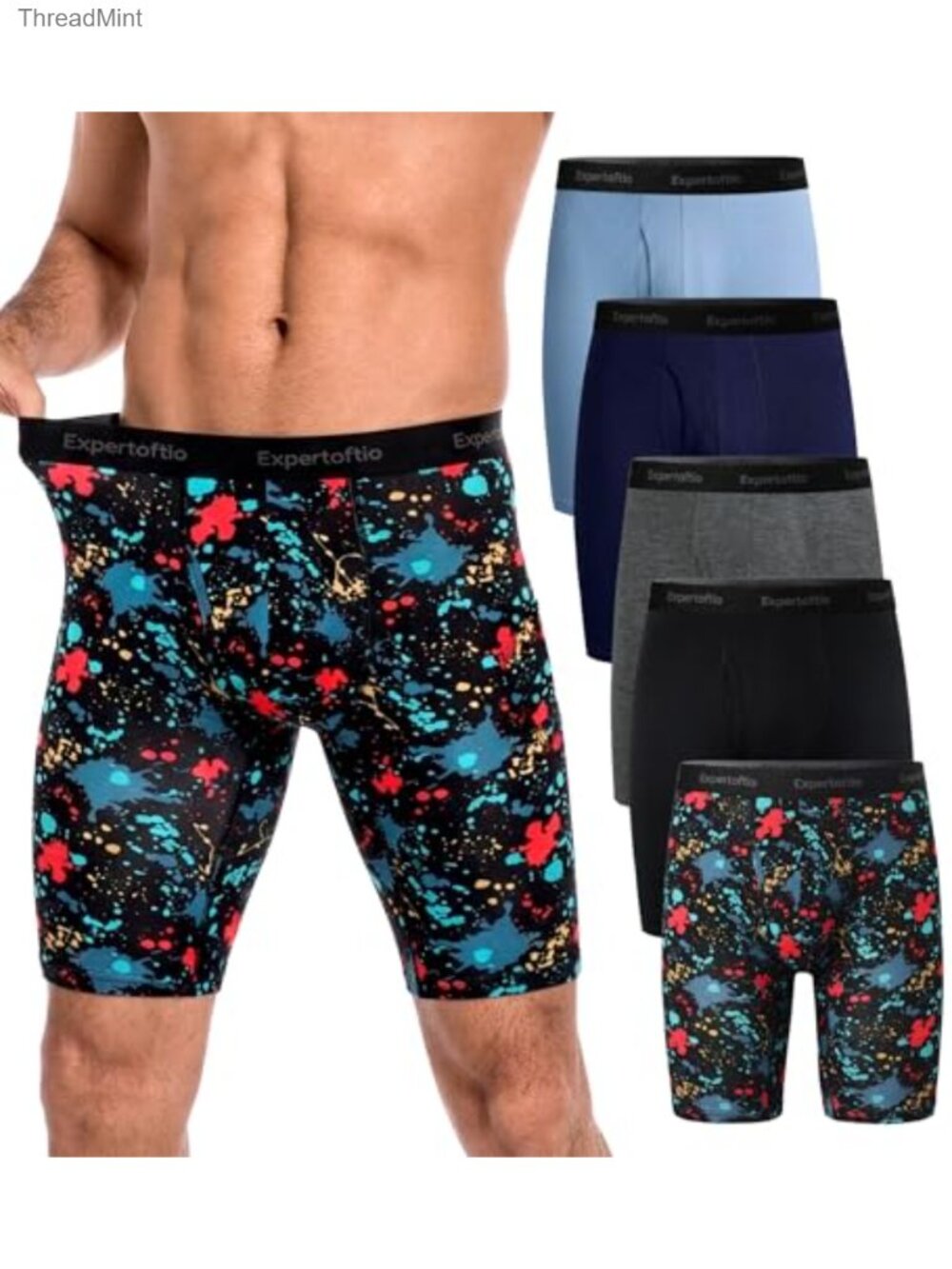 Viscose Bamboo Long Leg Boxer Briefs 9 In Performance Underwear Anti Chafing